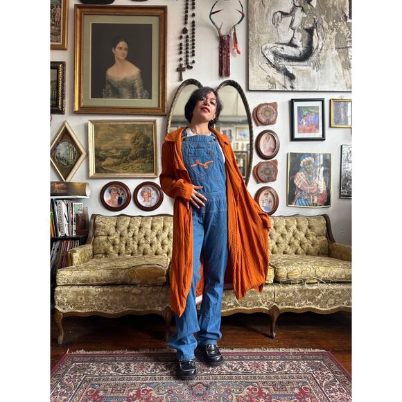 Pumpkin Polka Dot Autumn Duster Size Small by LEITH - Picture 4 of 12